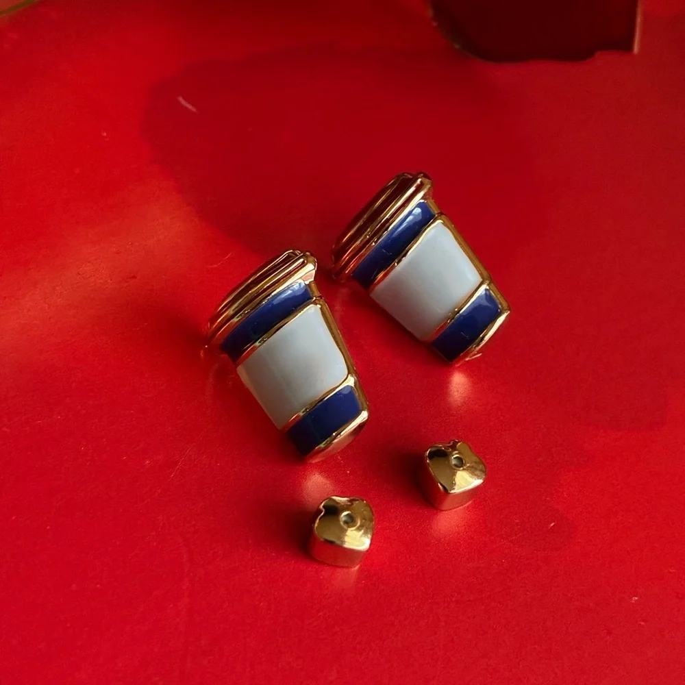 KATE SPADE Earrings,kate spade Red and Blue Coffee Cup Earrings